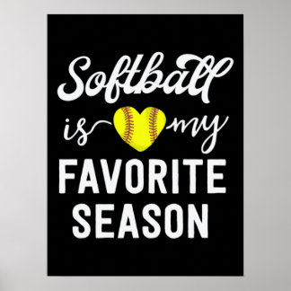 Kids Softball Girls Gift Softball Mina favoriter Poster