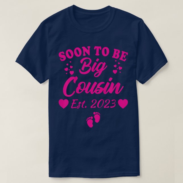 Kids Soon To Be Big Cousin 2023 Pregnancy Announce T Shirt (Design framsida)