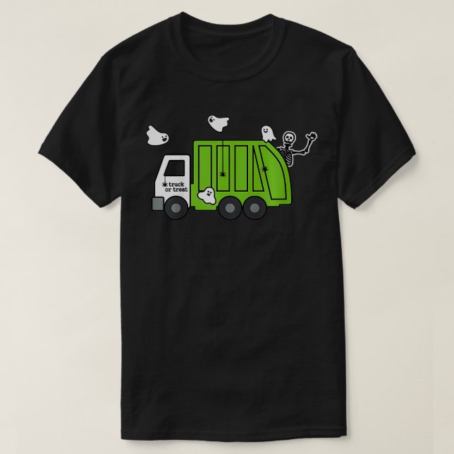 Kids Sopor Lastbil eller Treat Småbarn Boy Hallowe T Shirt (Design framsida)