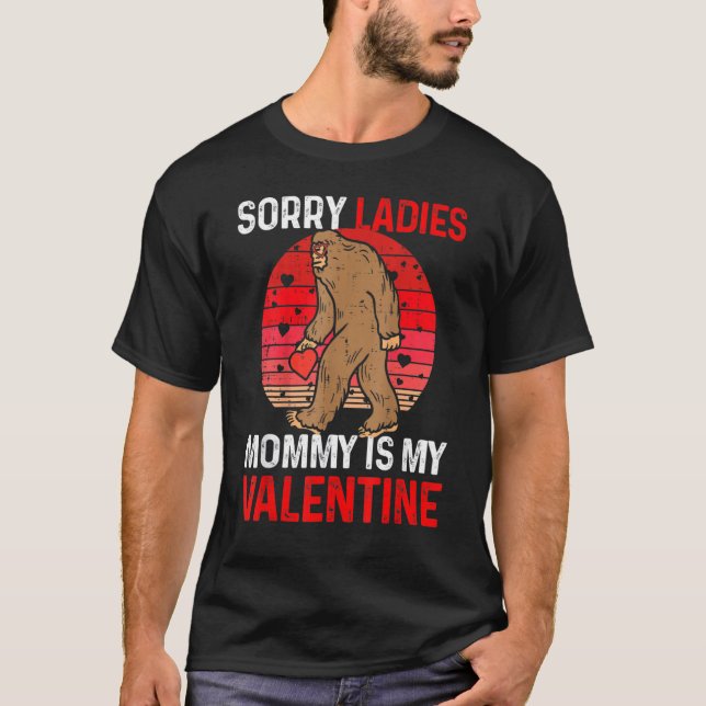 Kids Sorry Ladies Mommy Is My Valentine Red Plaid  T Shirt (Framsida)