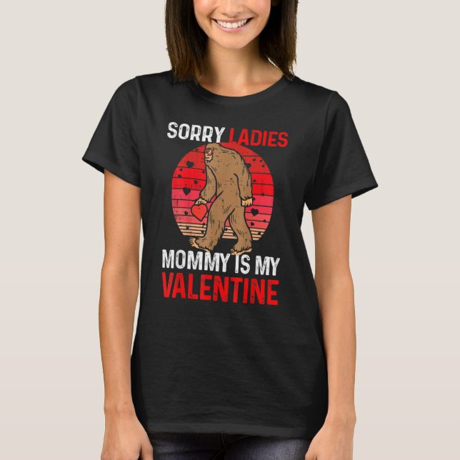 Kids Sorry Ladies Mommy Is My Valentine Red Plaid  T Shirt (Framsida)