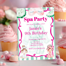 Kids Spa Party Birthday Inbjudningar