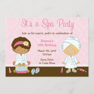 Kids Spa Party Inbjudningar