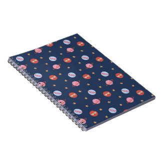 Kids Space Mini Pattern with Planets & Stars Anteckningsbok