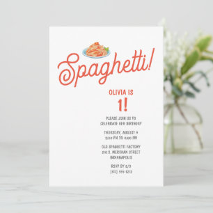 Kids Spaghetti Birthday Inbjudningar