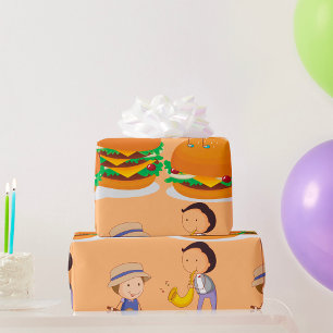 Kids spelar musik på Giant Cheeseburgers Presentpapper