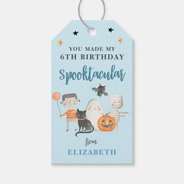 Kids Spooktacular Halloween Födelsedagsfest Favor  Presentetikett (Framsidan)
