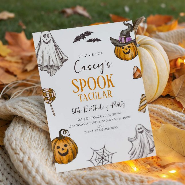 Kids Spooktacular Halloween Födelsedagsfest Inbjudningar (Skapare uppladdad)