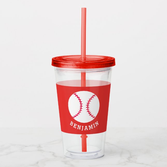 Kids sport Baseball Athletic Personlig Red Take Away Mugg (Framsida)
