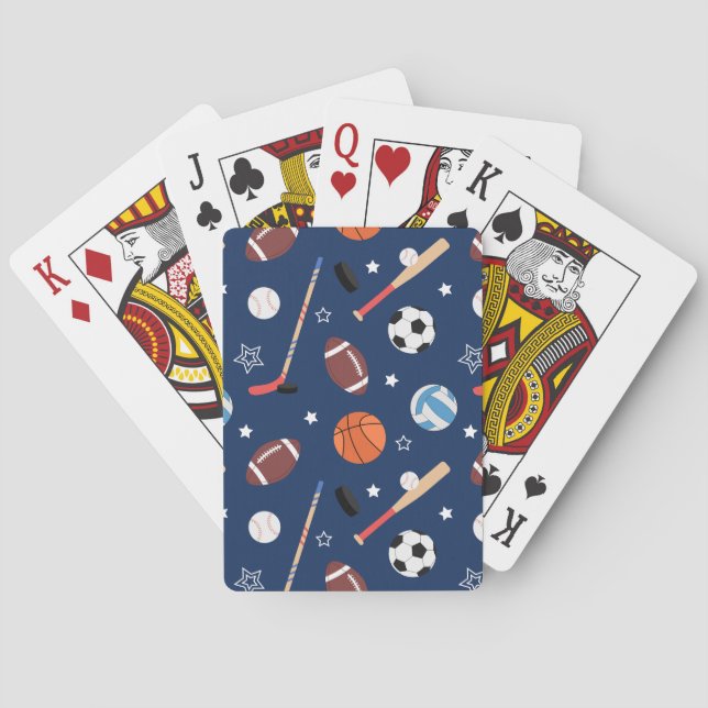 Kids sportutrustning Mönster på Blue Casinokort (Baksidan)