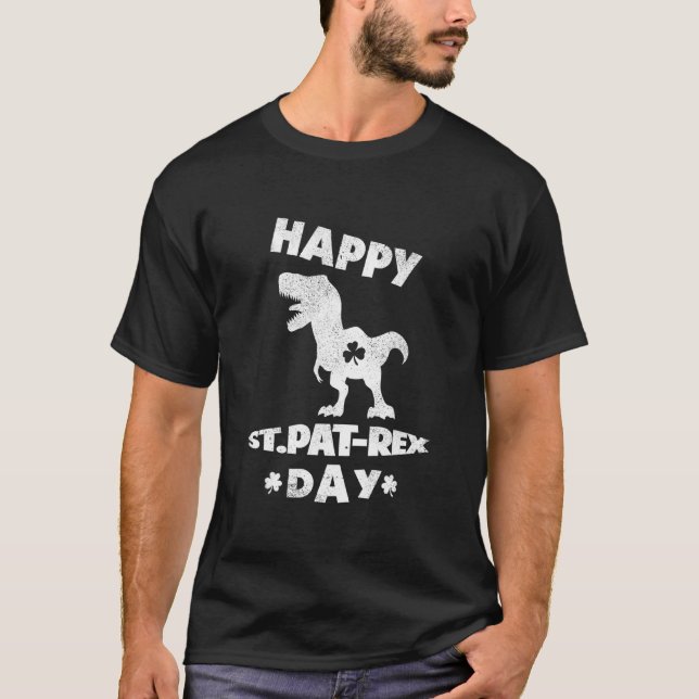 Kids St patricks day 2022 Dinosaur T Rex Funny Tod Shirt (Framsida)