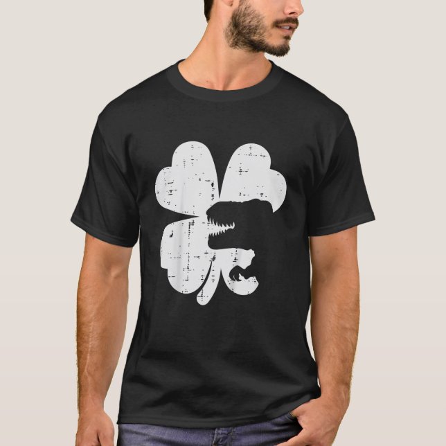 Kids St patricks day Dino Shamrock Saint Paddys Tr T Shirt (Framsida)