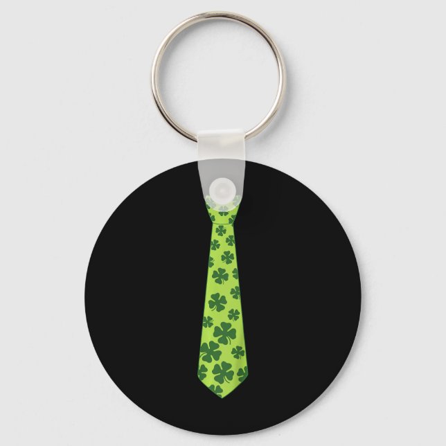 Kids St patricks day Irish Klöver Tie Shamrock Tod Nyckelring (Framsida)