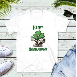Kids St patrick's day Shenanigans Skateboard T Shirt