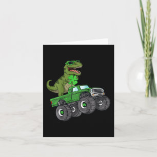 Kids St patricks day T Rex Riding Monster Lastbil Kort