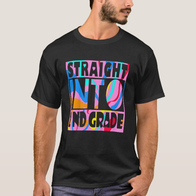 Kids Straight into 2nd grade Student schoolgirl   T Shirt (Framsida)