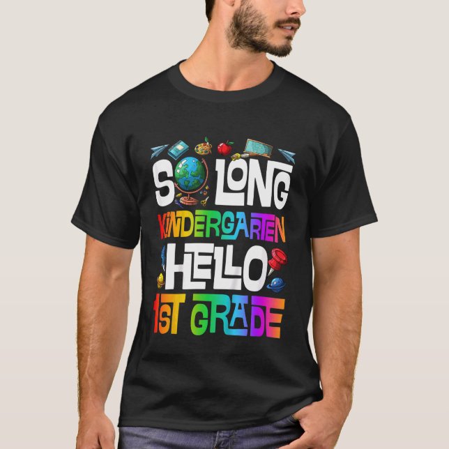 Kids Studenten So Long Kindergarten Hej 1:a Gra T Shirt (Framsida)