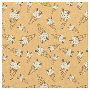 Kids Summer Ice Cream Cones Food Mönster Beige Tyg
