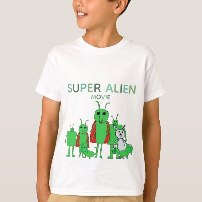 Kids' Super Alien Movie Tee w/cast (Framsida)