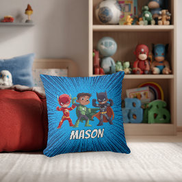 Kids Superhero Custom Name Boys Kudde