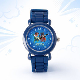 Kids Superhero Watch Custom Name Boys Armbandsur