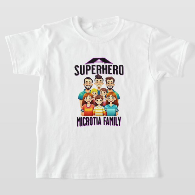 Kids Superhjälten Microtia T Shirt (Laydown)