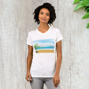 Kids Surfing Tropical Beach Roligt Sommaren T Shirt