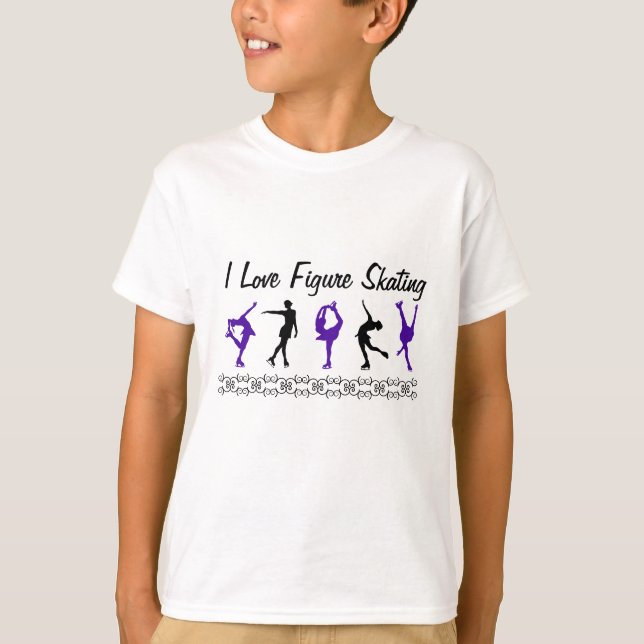 Kids Sweatshirt I kärlek figur-skridskor Tee (Framsida)