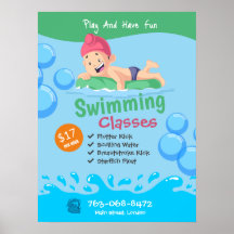 Kids Swimming Classes Poster