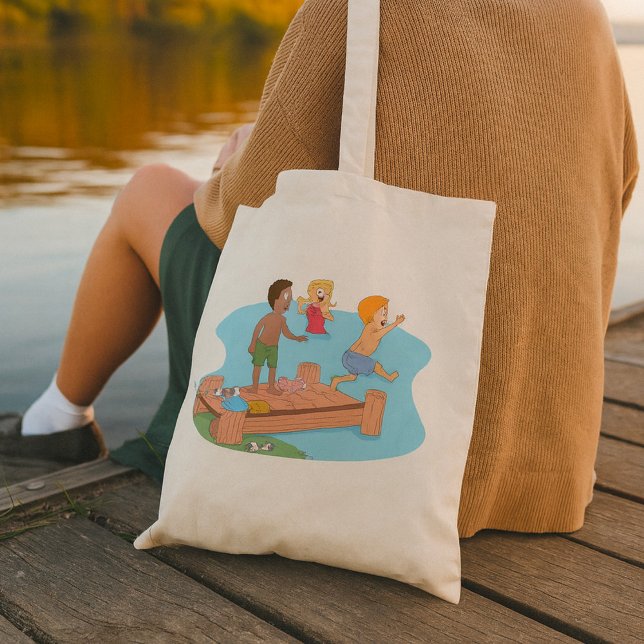 Kids Swimming Tote Bag Tygkasse (Skapare uppladdad)