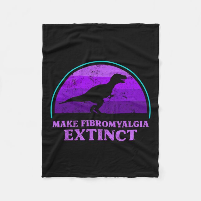 Kids T Rex Dino gör att Fibromyalgia Utdödar Aware Fleecefilt (Framsidan)