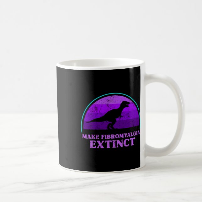 Kids T Rex Dino gör att Fibromyalgia Utdödar Aware Kaffemugg (Höger)
