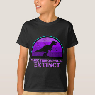 Kids T Rex Dino gör att Fibromyalgia Utdödar Aware T Shirt
