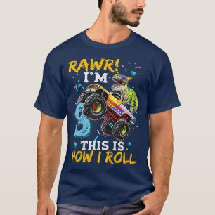 Kids T Rex Dinosaur Monster Lastbil 3:e födelsedag Shirt