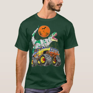 Kids T rex Riding Monster Lastbil Dinosaur Trex Ha Shirt