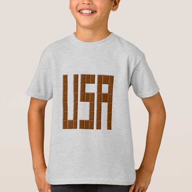 Kids T-Shirt ash CHOCOLATE USA (Framsida)
