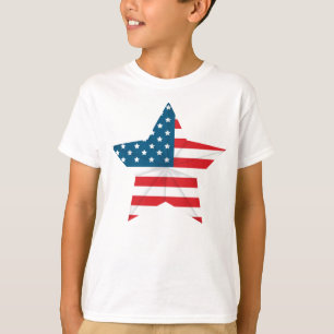 Kids T-Shirt-Patriotic Flagga Star T Shirt