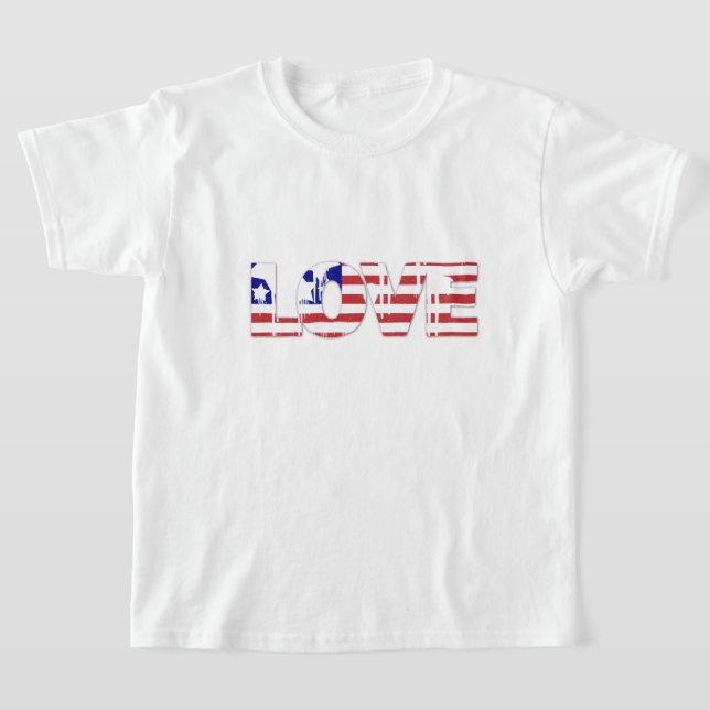 Kids T-Shirt Patriotic Kärlek (Laydown)