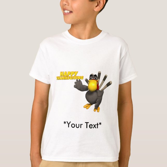 Kids T-Shirt - Thanksgivingen Turkiet Hälsning (Framsida)