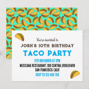 Kids Taco Night Födelsedagsfest Inbjudningar