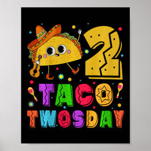 Kids Taco Twosday - Dos Småbarn Födelsedagsfest 2 Poster