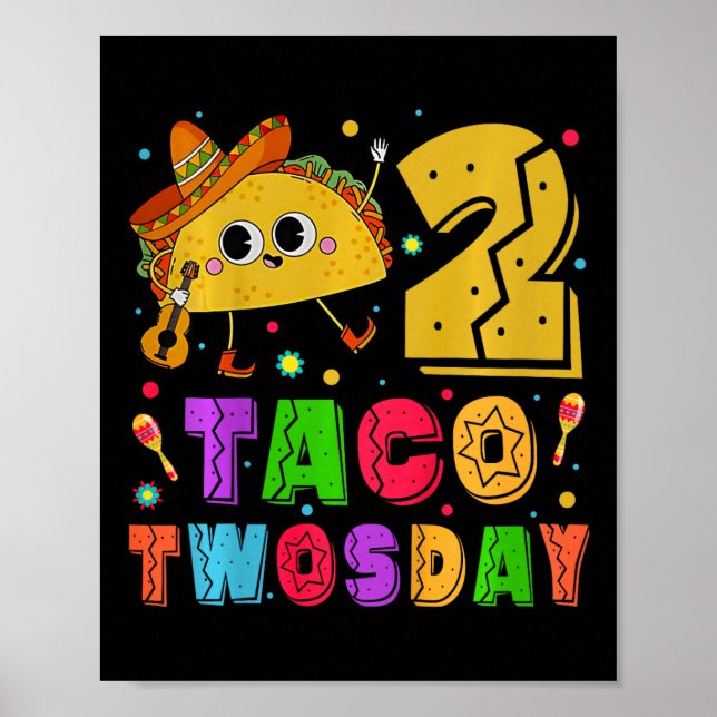 Kids Taco Twosday - Dos Småbarn Födelsedagsfest 2  Poster (Framsidan)