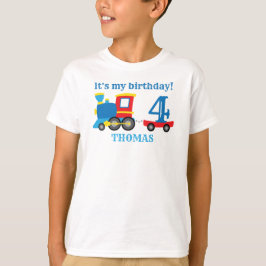 Kids Tåg Birthday Boy T Shirt