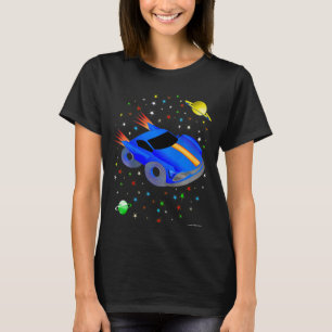 Kids TÄVLING CAR ROCKET in Space Roligt Science Un T Shirt