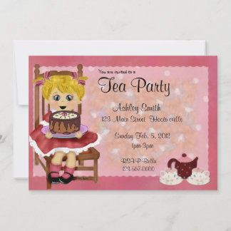 Kids Tea Party Inbjudningar
