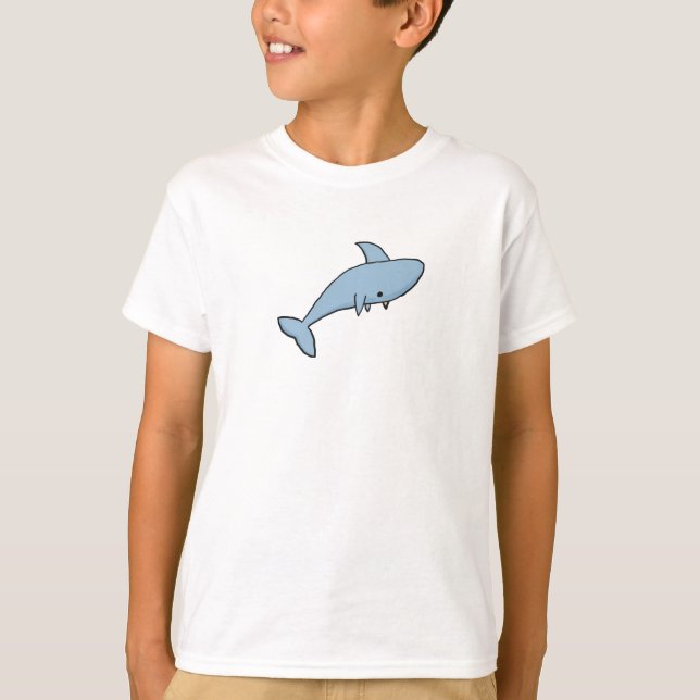 Kids Tecknad Shark T Shirt (Framsida)