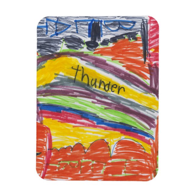 Kids teckning keepsakart eller foto magnet (Vertikal)