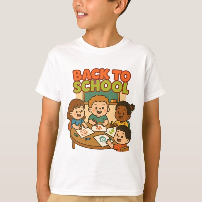 Kids Teckning T Shirt (Framsida)