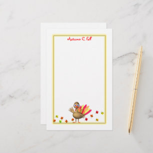 Kids Thanksgiving Baby Turkiet Brevpapper