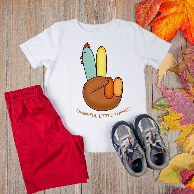 Kids Thanksgiving Kalkon Tacksam Fredstecken T Shirt (Skapare uppladdad)